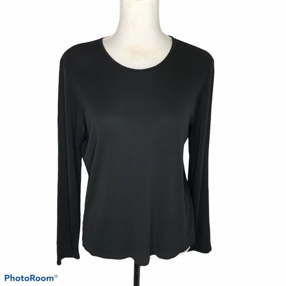 Eileen Fisher Medium Stretch Silk Jersey Top Shirt - Picture 2 of 10